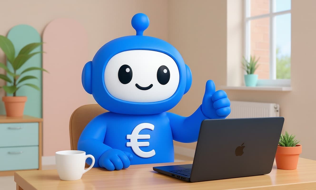 Robot met laptop en dashboard